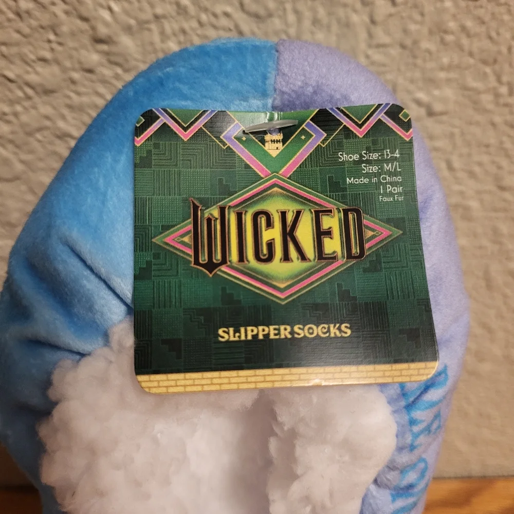 NWT Wicked Purple & Blue Slipper Socks Shoe Size: 13 - 4, Size: M/L
